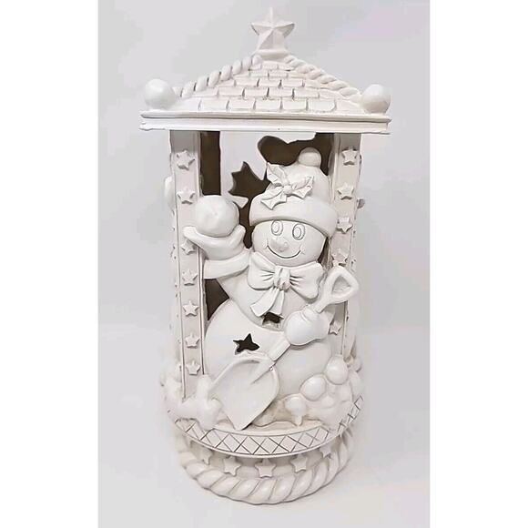 Snowman & Family Christmas Tabletop Lights Up Around Gazebo Snowman NIP X-D - Picture 9 of 13